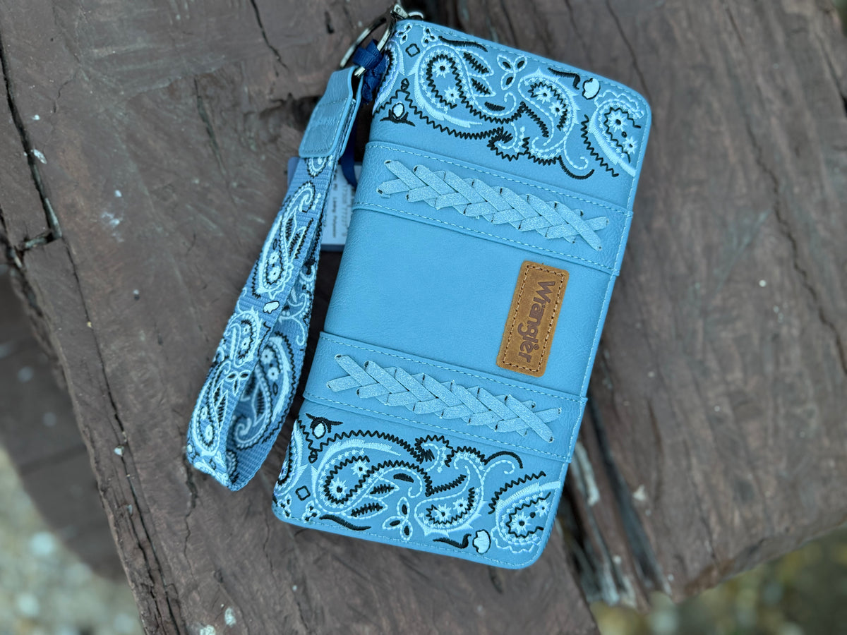 Wrangler Paisley Print Wallet blue