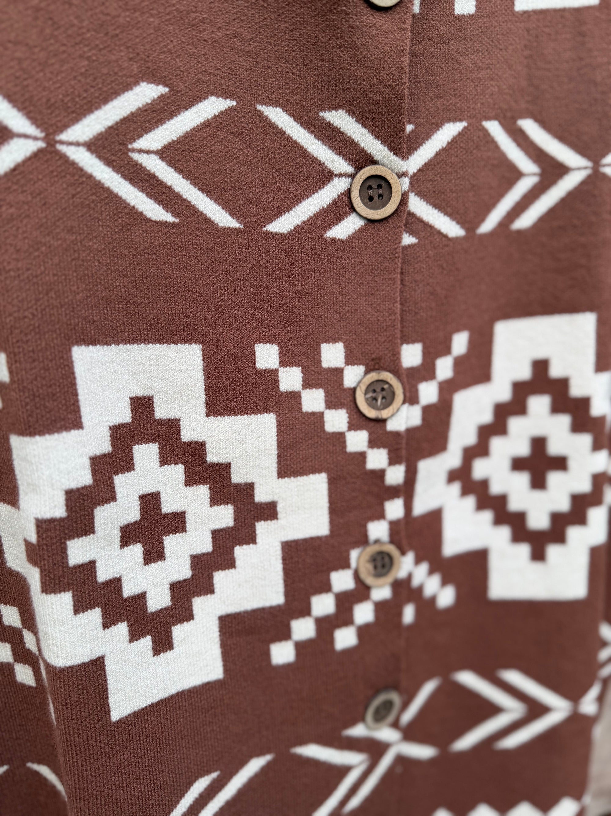 Aztec Print Sleeveless Knit Vest