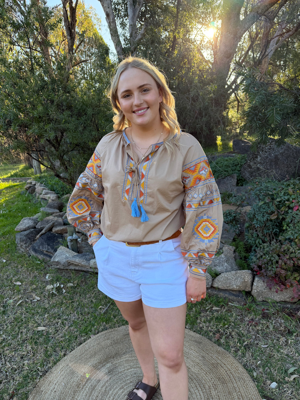 The Mesa Blouse Tan
