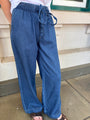 Denim pants - Elastic Waist - Blue