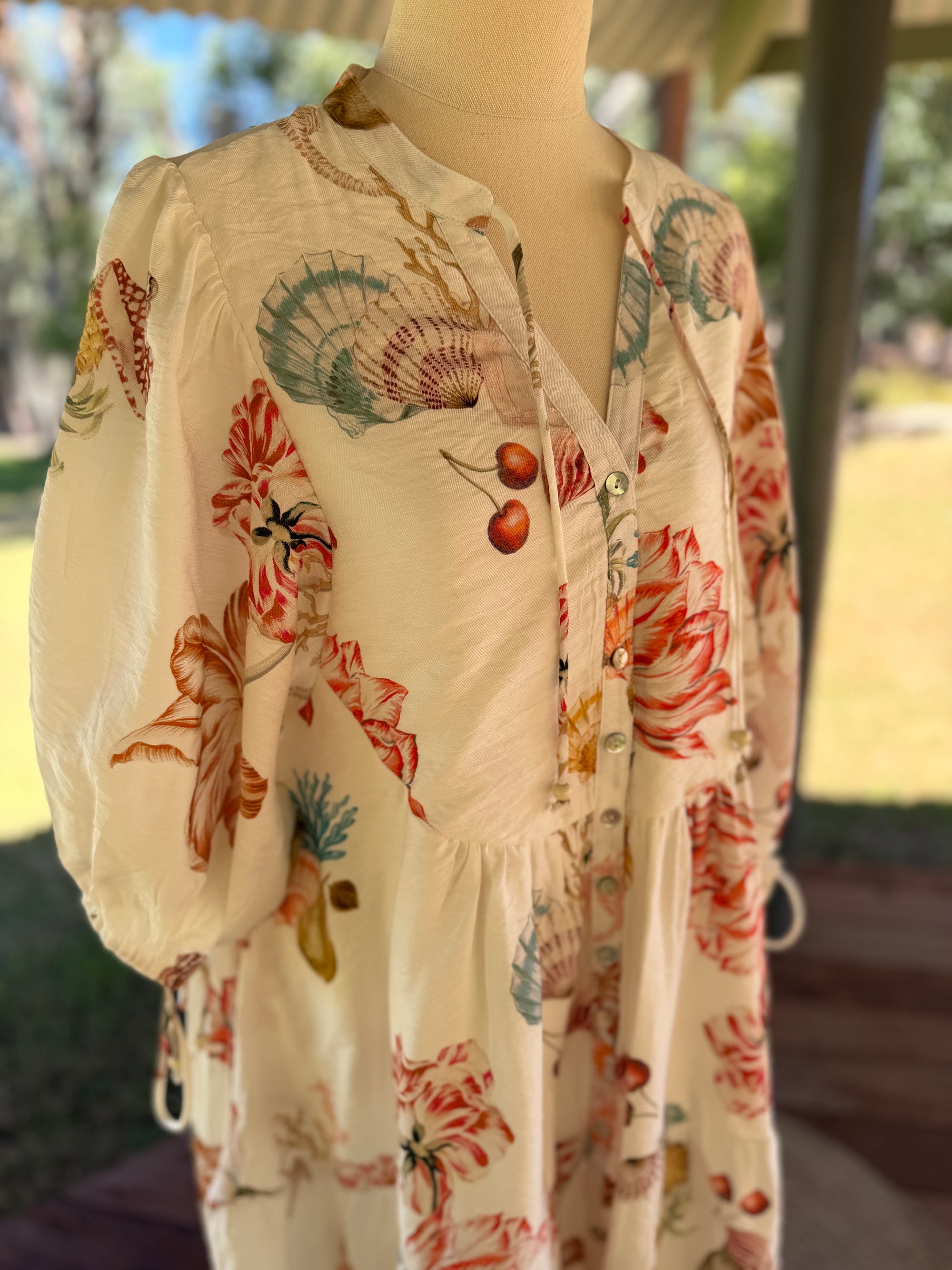 Seaside Bloom Button dress