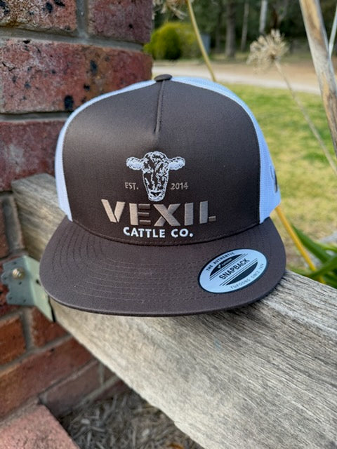Vexil Cap cattle co brown and white
