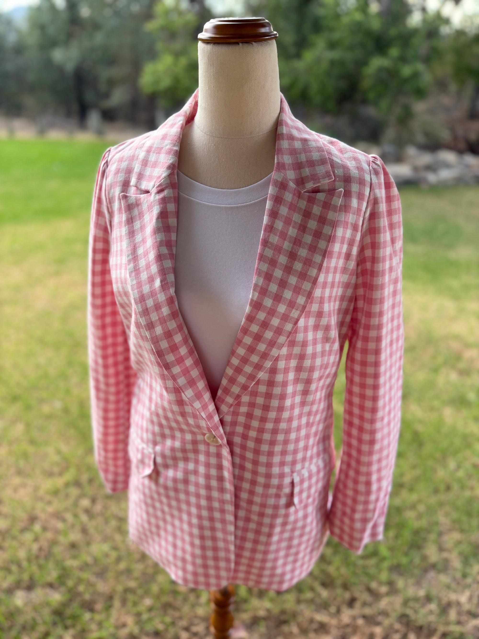 Gingham blazer - Pink