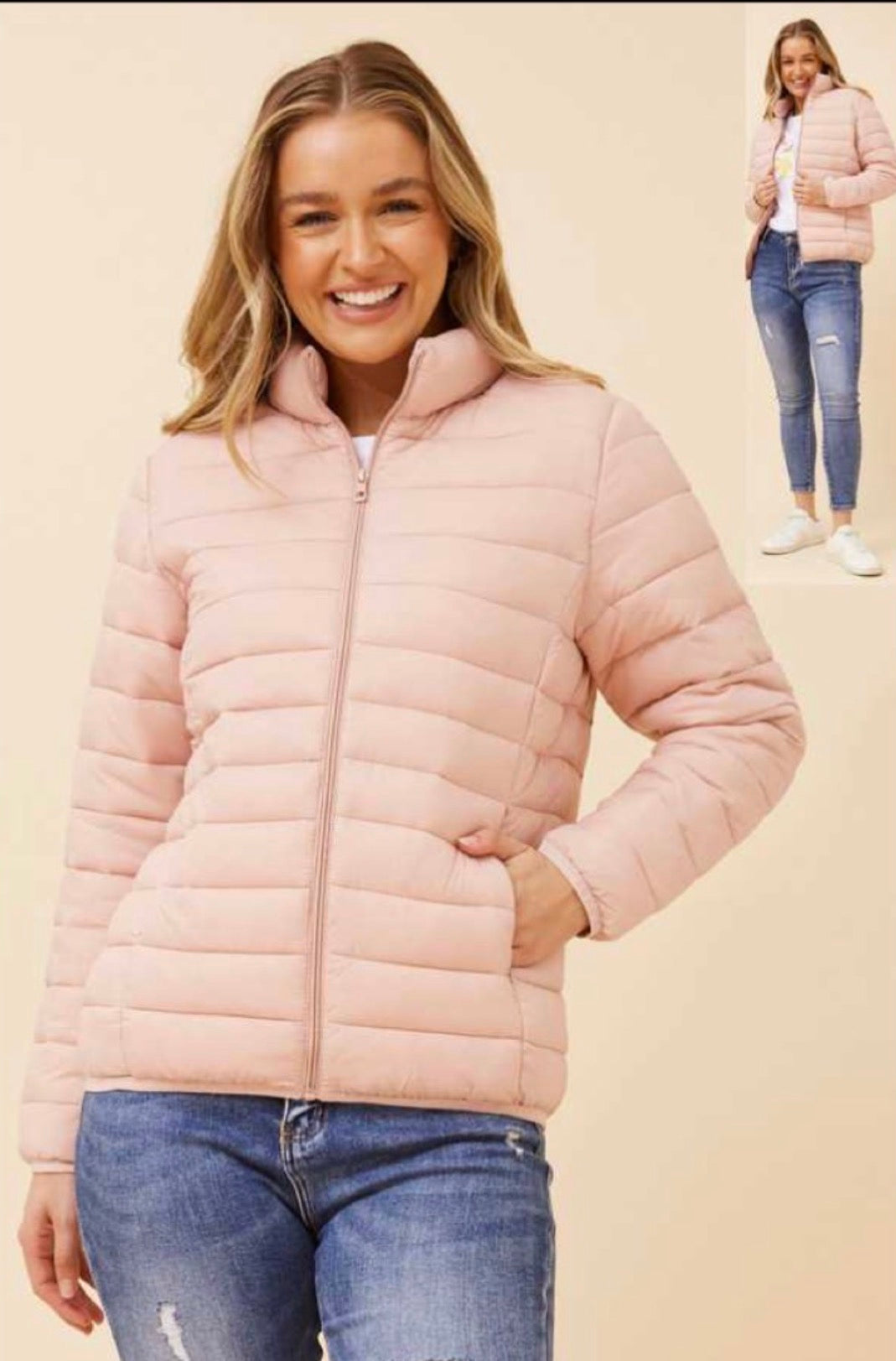 PUFFER JACKET- Dusty Pink