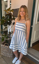 Sunset Stripe Mini Dress – Blue