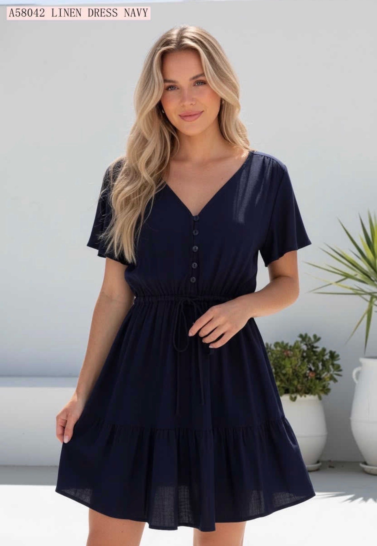 Linen dress ~ Navy