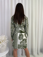 Tropical Palm Shirt Dress