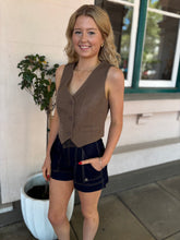 Denim Shorts - Detailed Stitching - dark