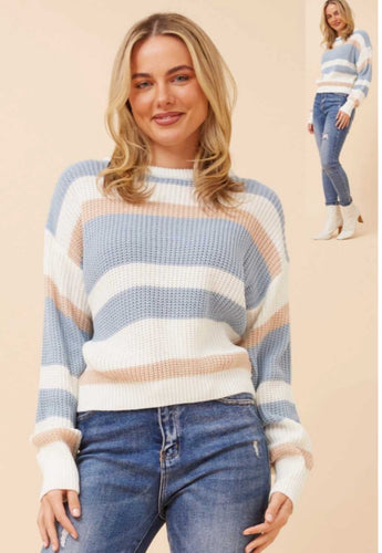 Pastel Stripe Knit Sweater