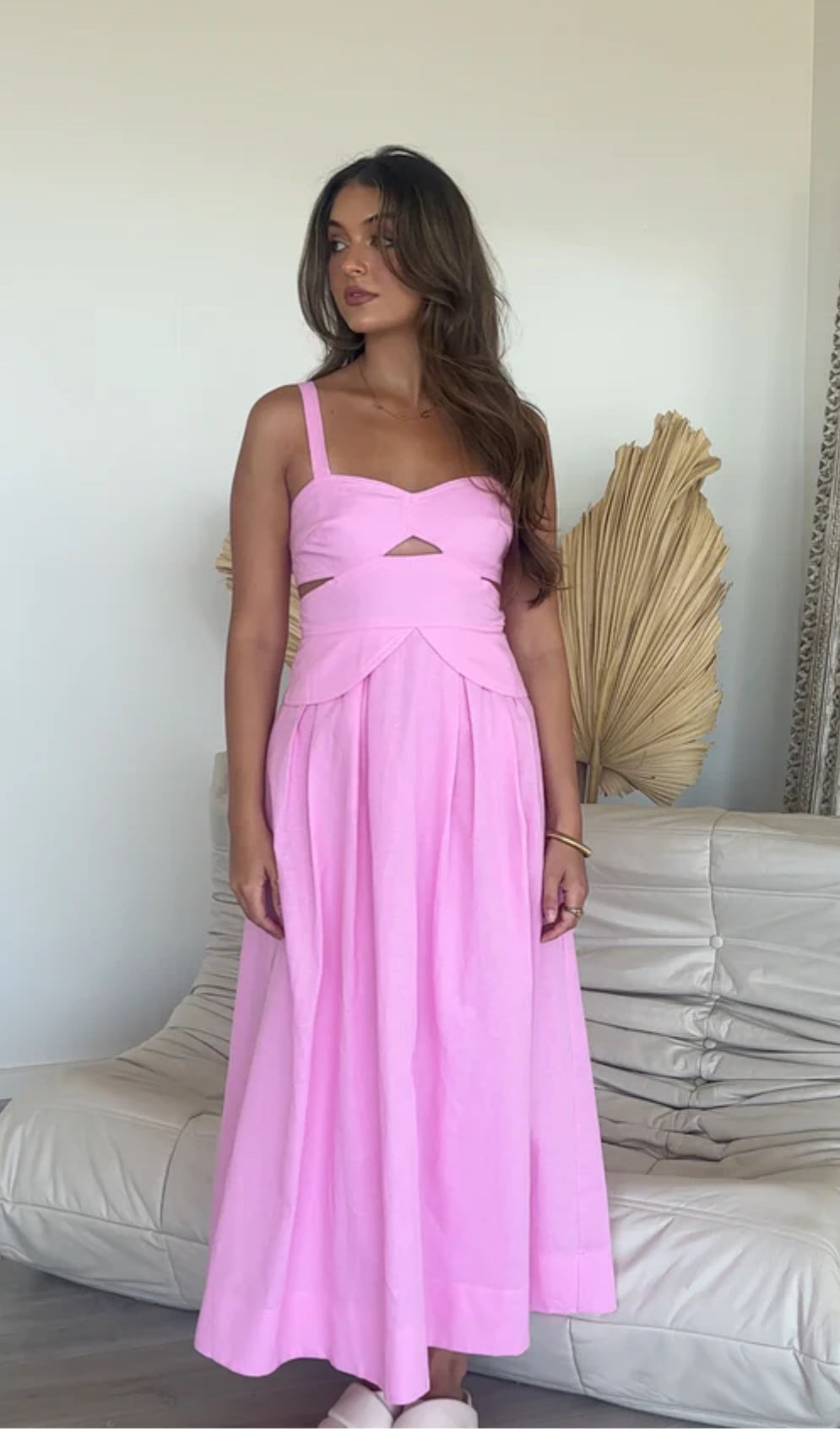 Sweetheart Sorbet Midi Dress – Pink