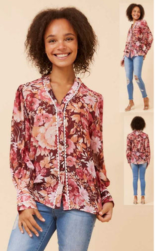 Floral Blouse – Autumn Tones