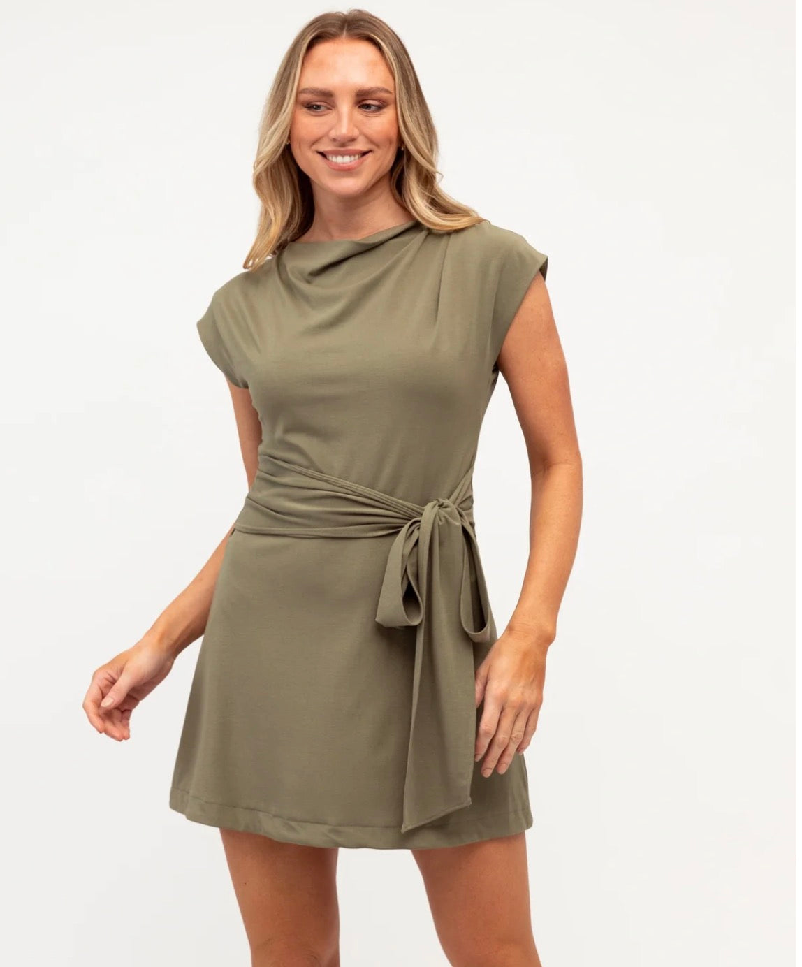 Soft touch dress olive