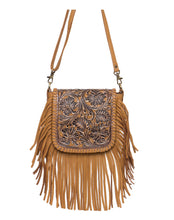 Tooling Leather Hand Carved Flap Sling Bag – TLB14- Tan