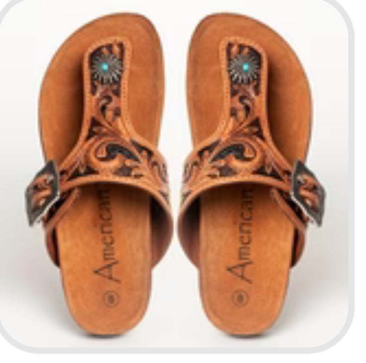 LC-ADFTE105 Carved genuine leather sandal
