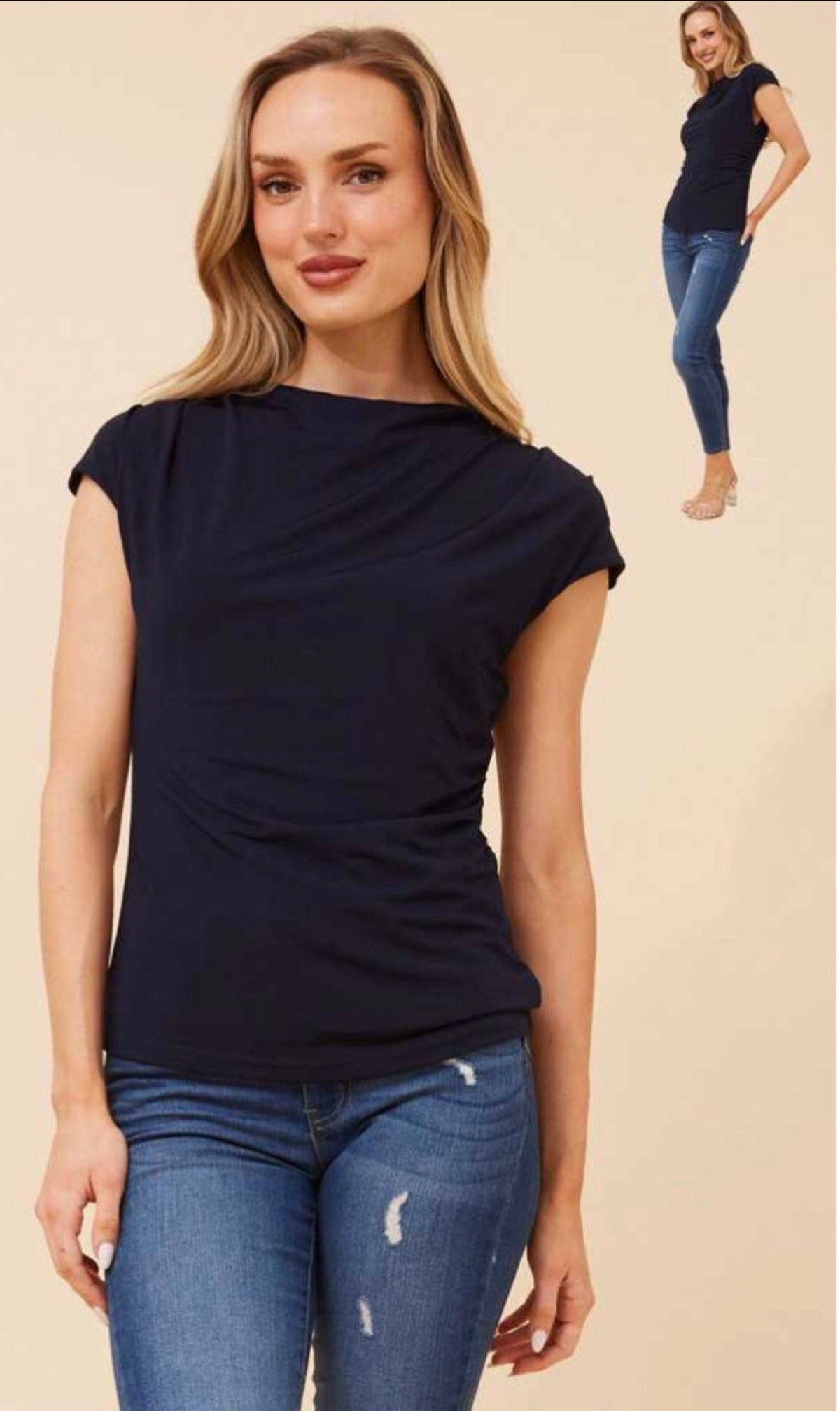 Drape Top – Navy