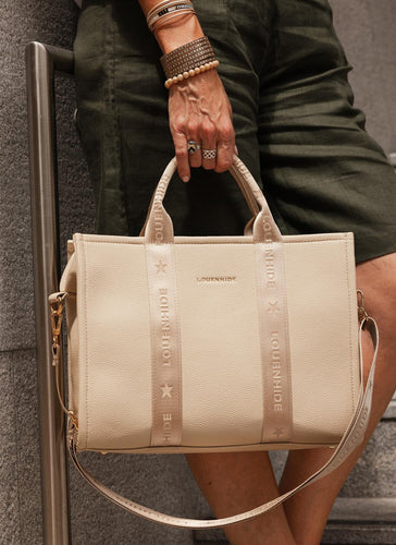 Manhattan Logo Tote Bag- Cream