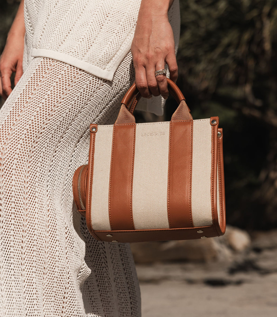 Mini Manhattan Tote Bag ~ Cream