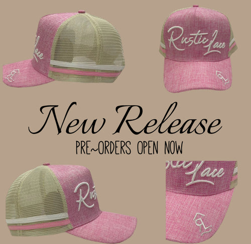 PRE-ORDER~ Rustic Lace Signature Trucker Cap- Dusty Pink