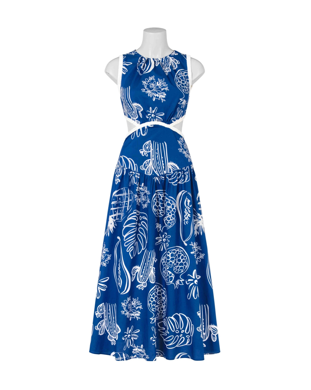 Azure Botanica Cutout Dress