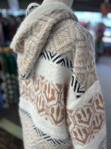 GIANELLA HOODED JAQUARD KNIT JUMPER
