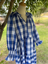Gingham Dress 786 - Blue