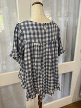 Gingham top ~ Blue