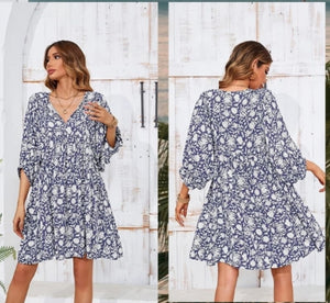 Boho Dress - Navy