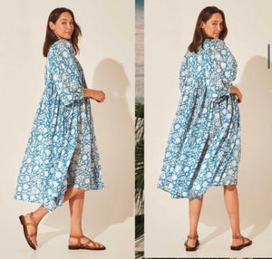 Boho Dress - Mid Length - Blue