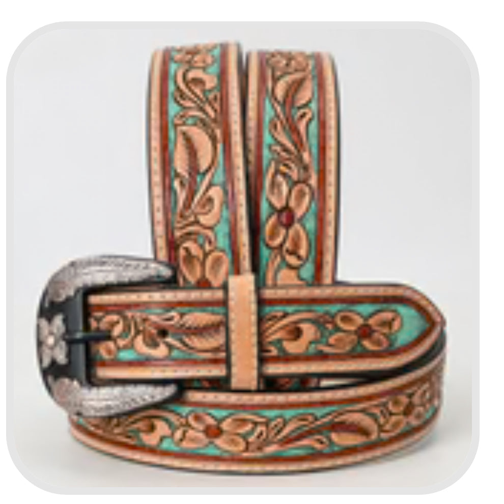 Western Leather Belt Antique Brown - ADBLF248-s