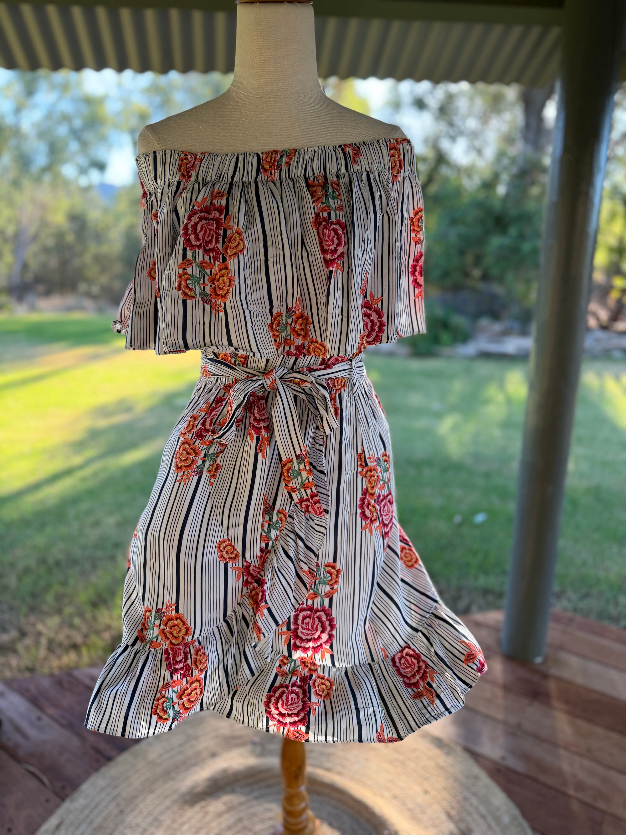 Stripe floral dress