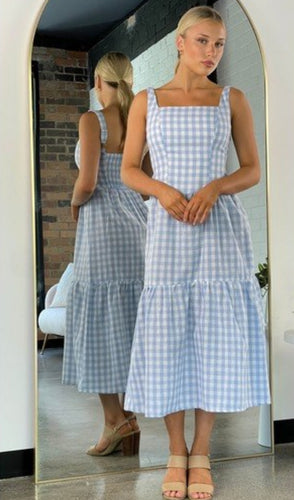 Gingham Dress - Blue