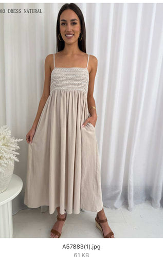 Natural Maxi Dress - Bone
