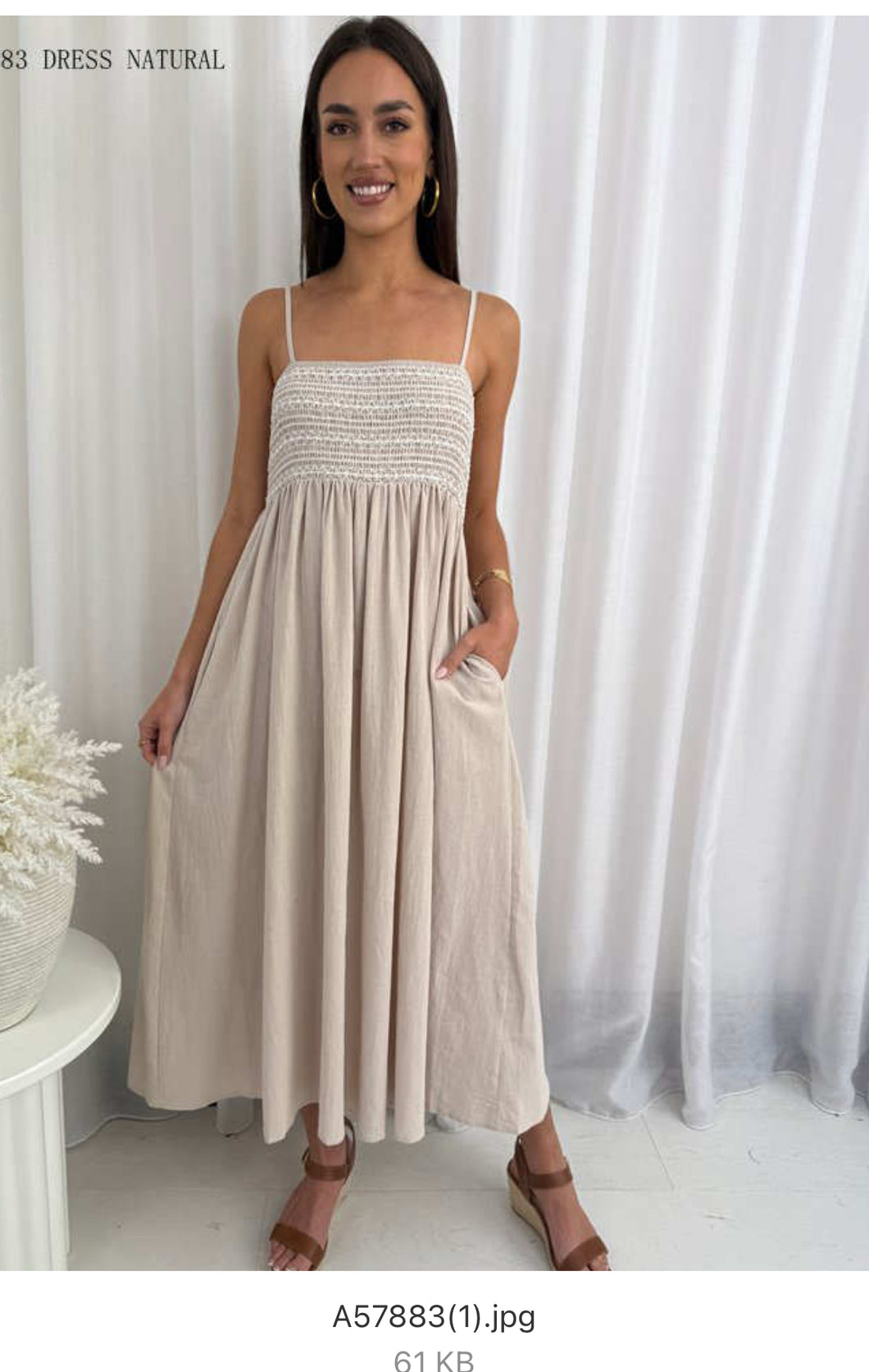 Natural Maxi Dress - Bone