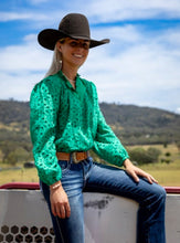 Embroidery Long Sleeve Top - Green