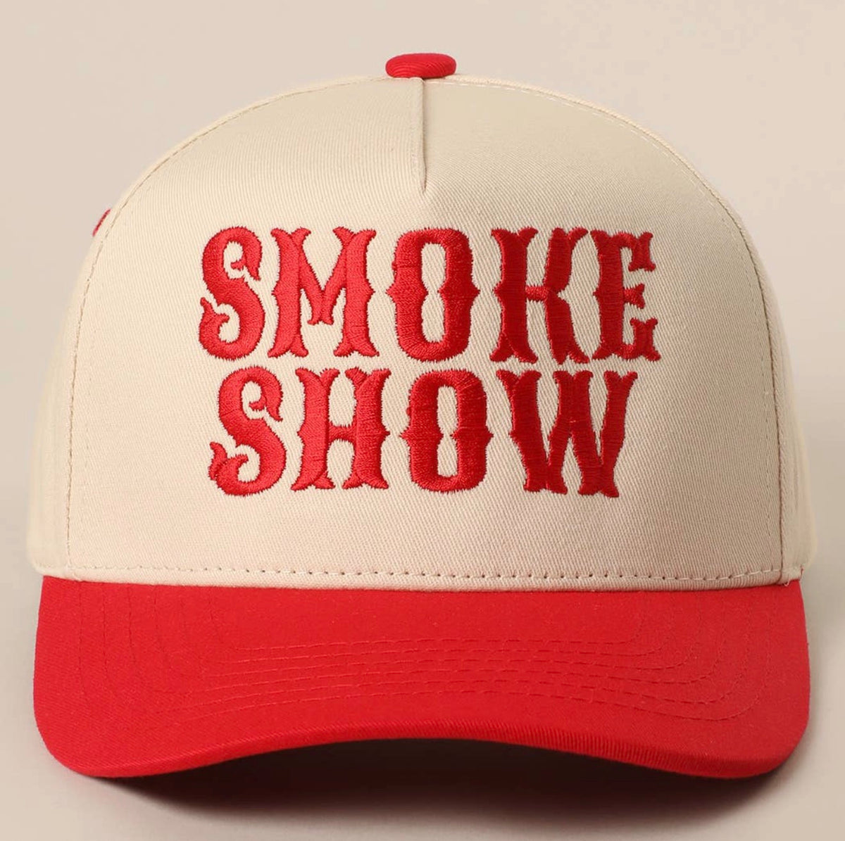 Smoke Show Embroidered Cap Red