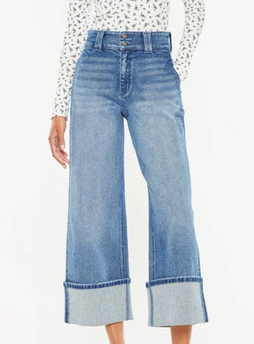 KANCAN 90’S CROPPED WIDE LEG JEANS-KC5540D