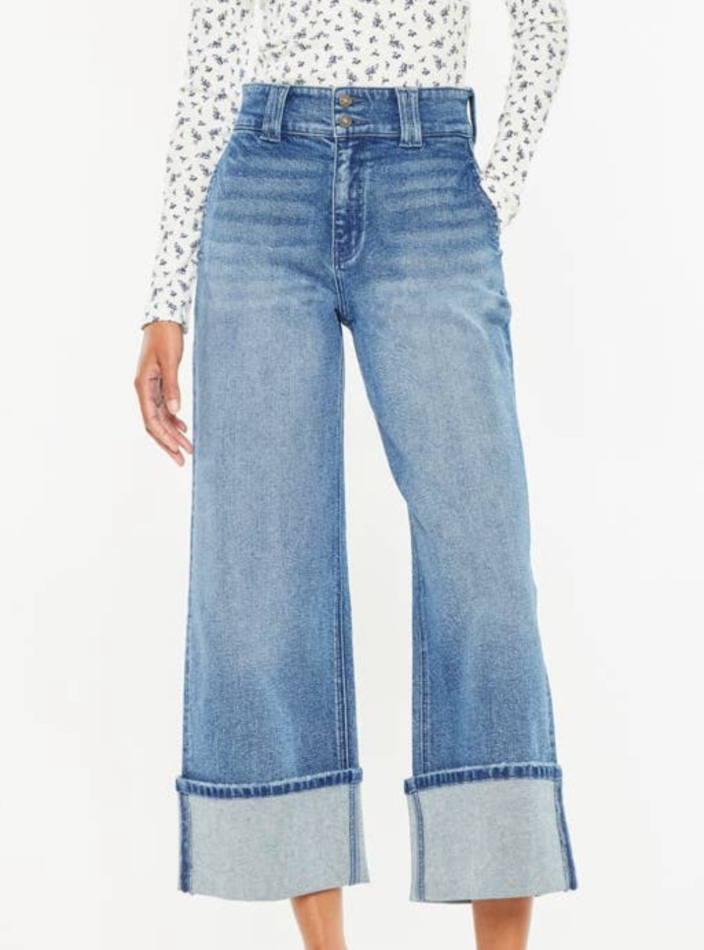 KANCAN 90’S CROPPED WIDE LEG JEANS-KC5540D