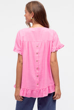 Linen Blend Top - Pink