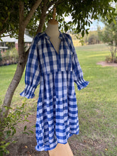 Gingham Dress 786 - Blue