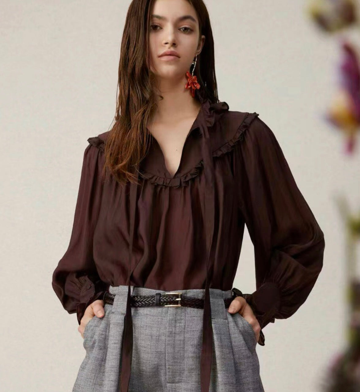 The Laramie Blouse Chocolate