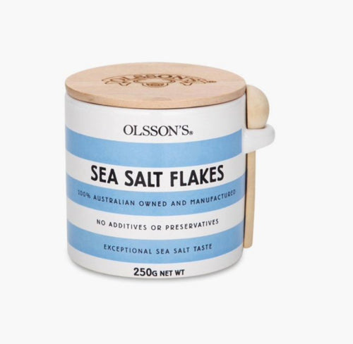 Olsson’s Sea Salt Flakes in Stoneware Jar (250g)