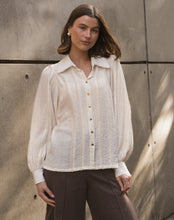 Blouse with Lace Trim - Cream
