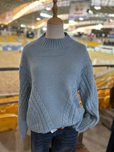 Rynlee Cable Knit Jumper - Pale Blue