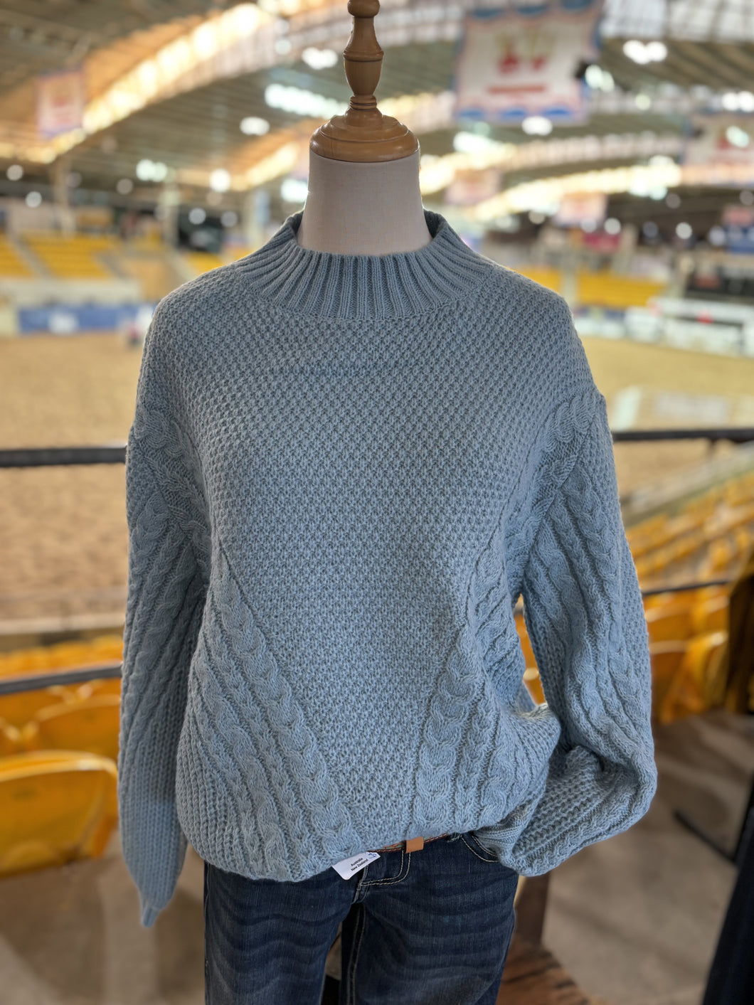 Rynlee Cable Knit Jumper - Pale Blue