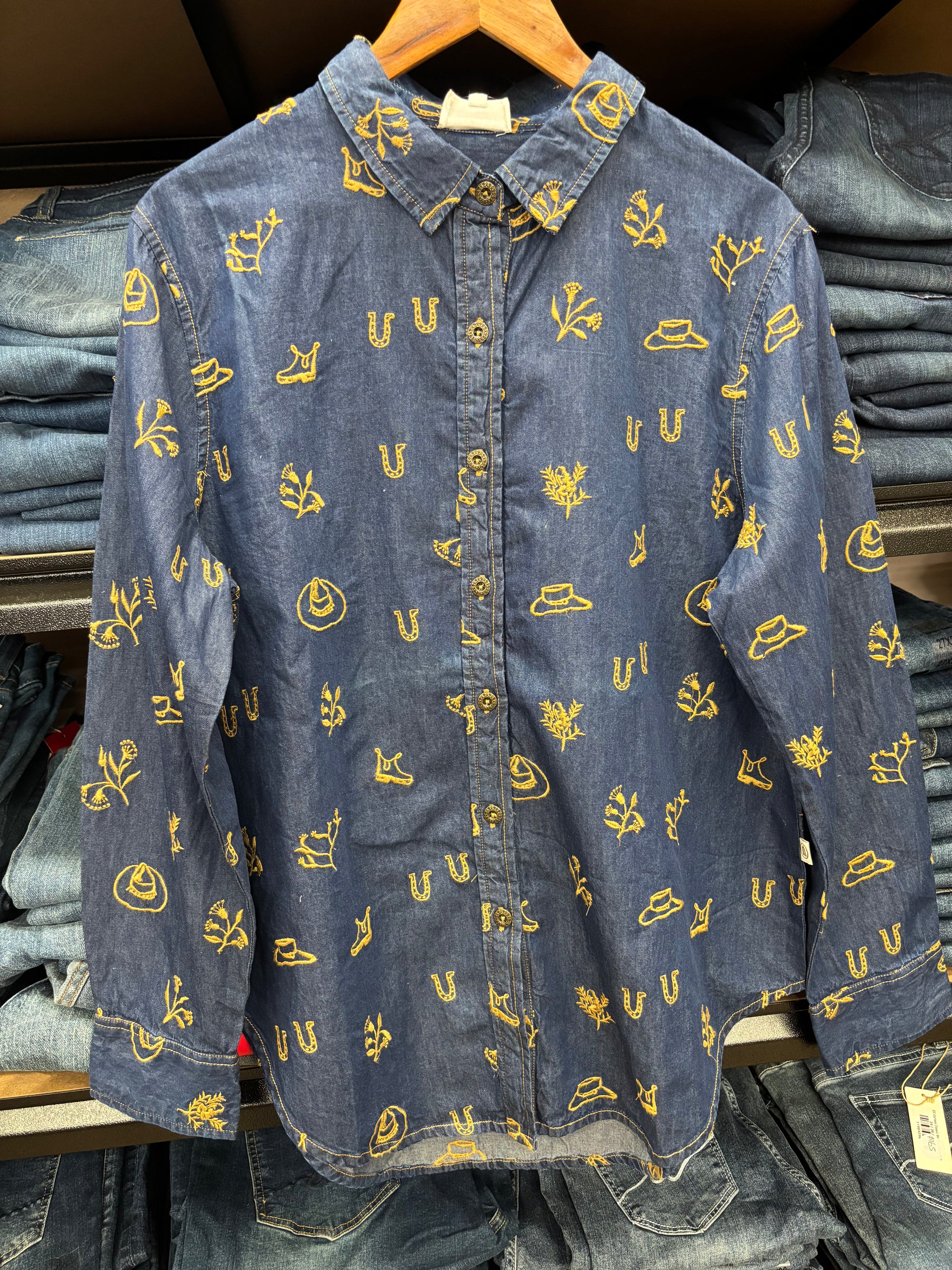 Rural Outback Navy Linen shirt