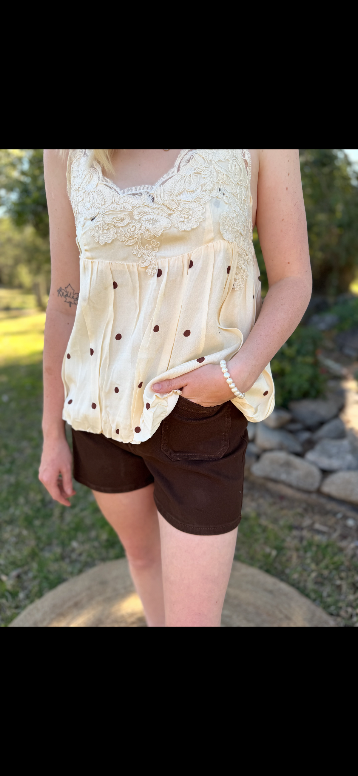 Brown denim shorts - plain pocket
