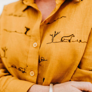 RURAL OUTBACK LINEN SHIRT - GOLDEN DUST
