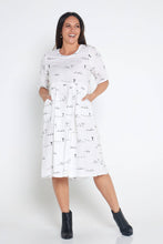 WHITE RURAL OUTBACK SHORT SLEEVE ORGANIC LINEN DRESS