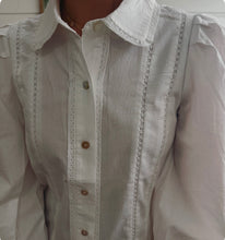 Clemence - Solid shirt, Long sleeves - White