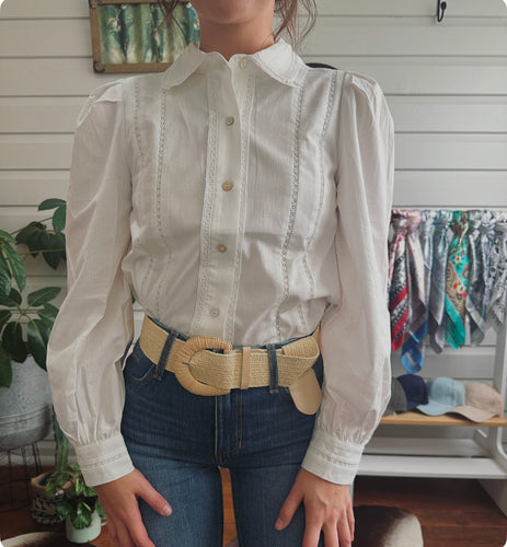 Clemence - Solid shirt, Long sleeves - White